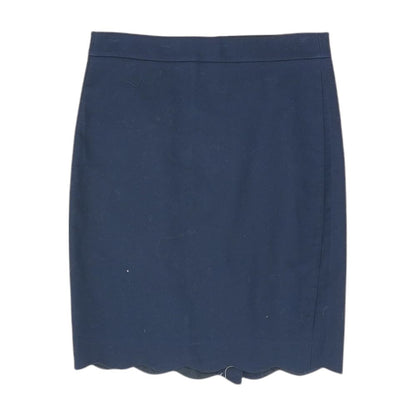 Navy Solid Midi Skirt