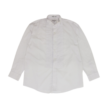 White Solid Long Sleeve Button Down