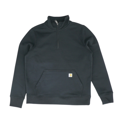 Black Solid 1/4 Zip Pullover