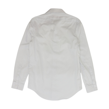 White Solid Long Sleeve Button Down