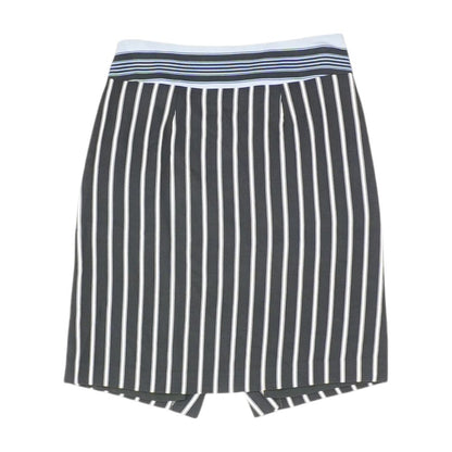 Navy Striped Midi Skirt