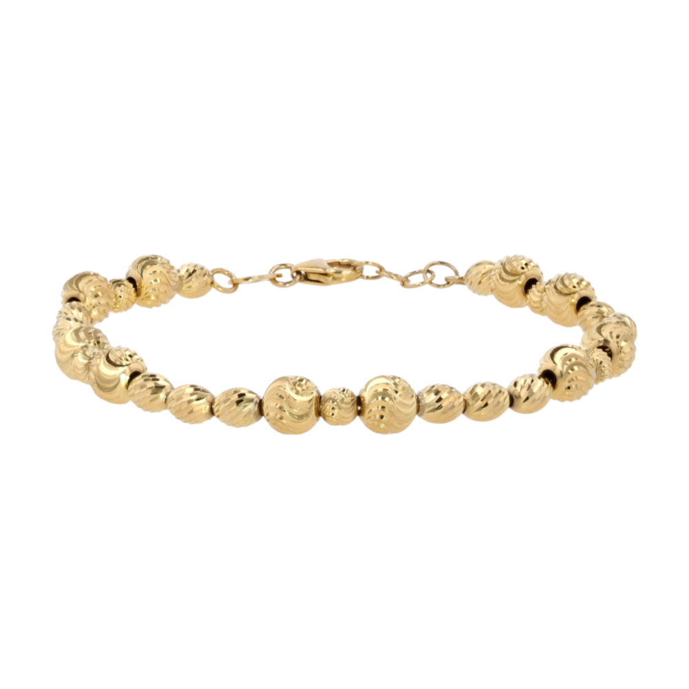 18K Yellow Gold Beaded Bracelet – Image 1