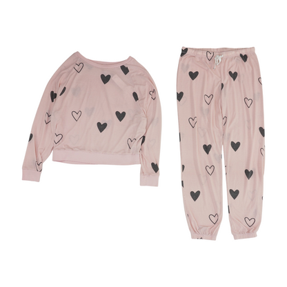 Pink Hearts Pajama Set