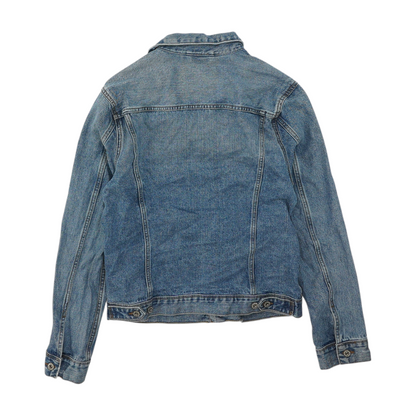 Blue Solid Denim Jacket