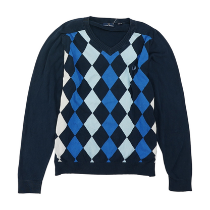 Blue Argyle Pullover Sweater