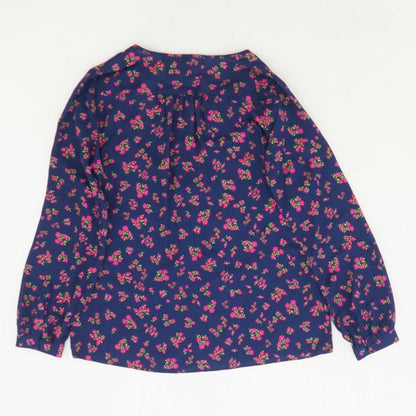 Navy Floral Long Sleeve Blouse