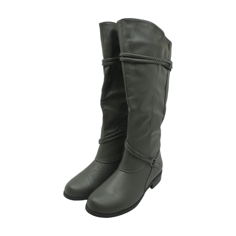 Journee Collection Gray Knee-High Boots – Image 1