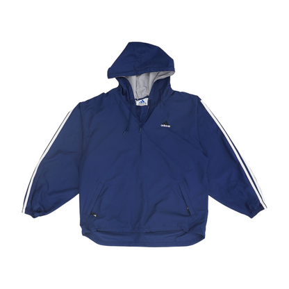 Navy Solid Rain Hoodie Pullover