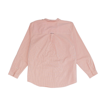 Coral Check Button Down