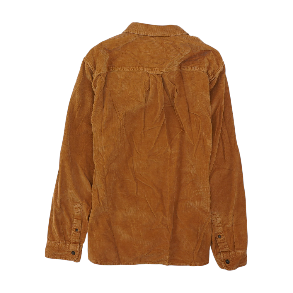 Brown Solid Flannel Button Down
