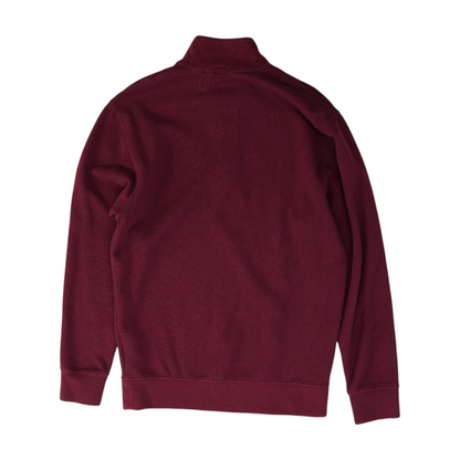 Maroon Solid 1/4 Zip Sweater