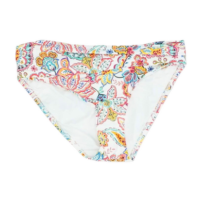 White Abstract Swim Bottom