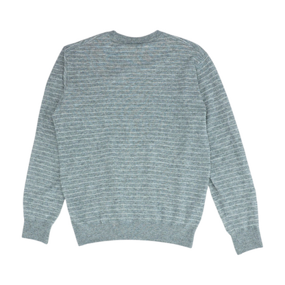 Gray Striped Pullover Sweater