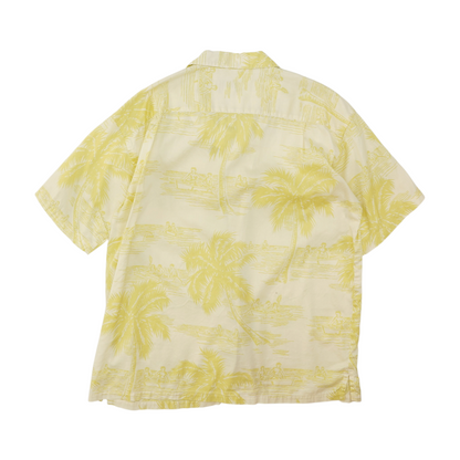 Beige Tropical Short Sleeve Button Down