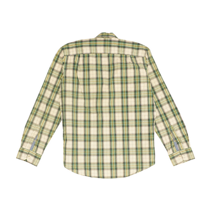 Green Plaid Long Sleeve Button Down