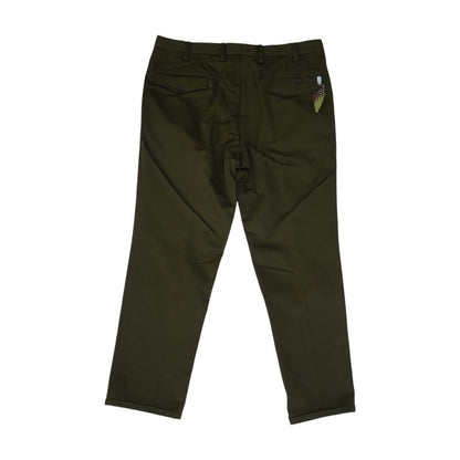 Green Solid Dress Pants