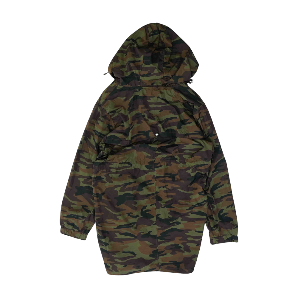 Green Plus Size Camo Rain Coat