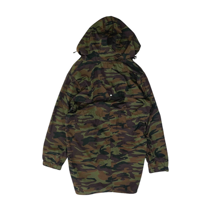 Green Plus Size Camo Rain Coat