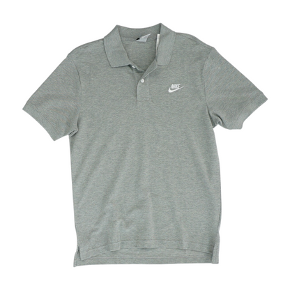 Gray Solid Short Sleeve Polo