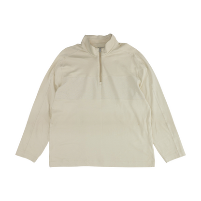 Beige Solid 1/4 Zip Pullover