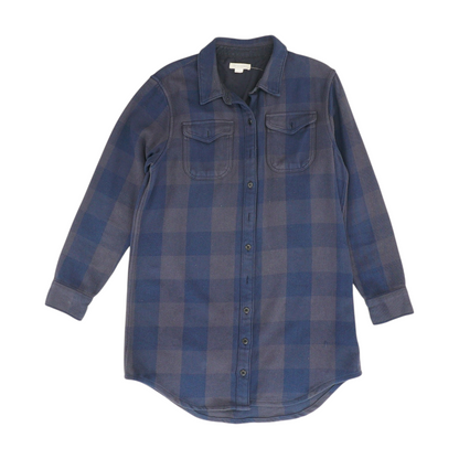 Navy Check Flannel Button Down