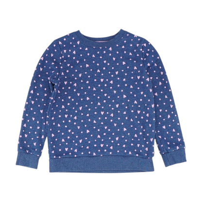 Navy Polka Dot Sweatshirt Pullover