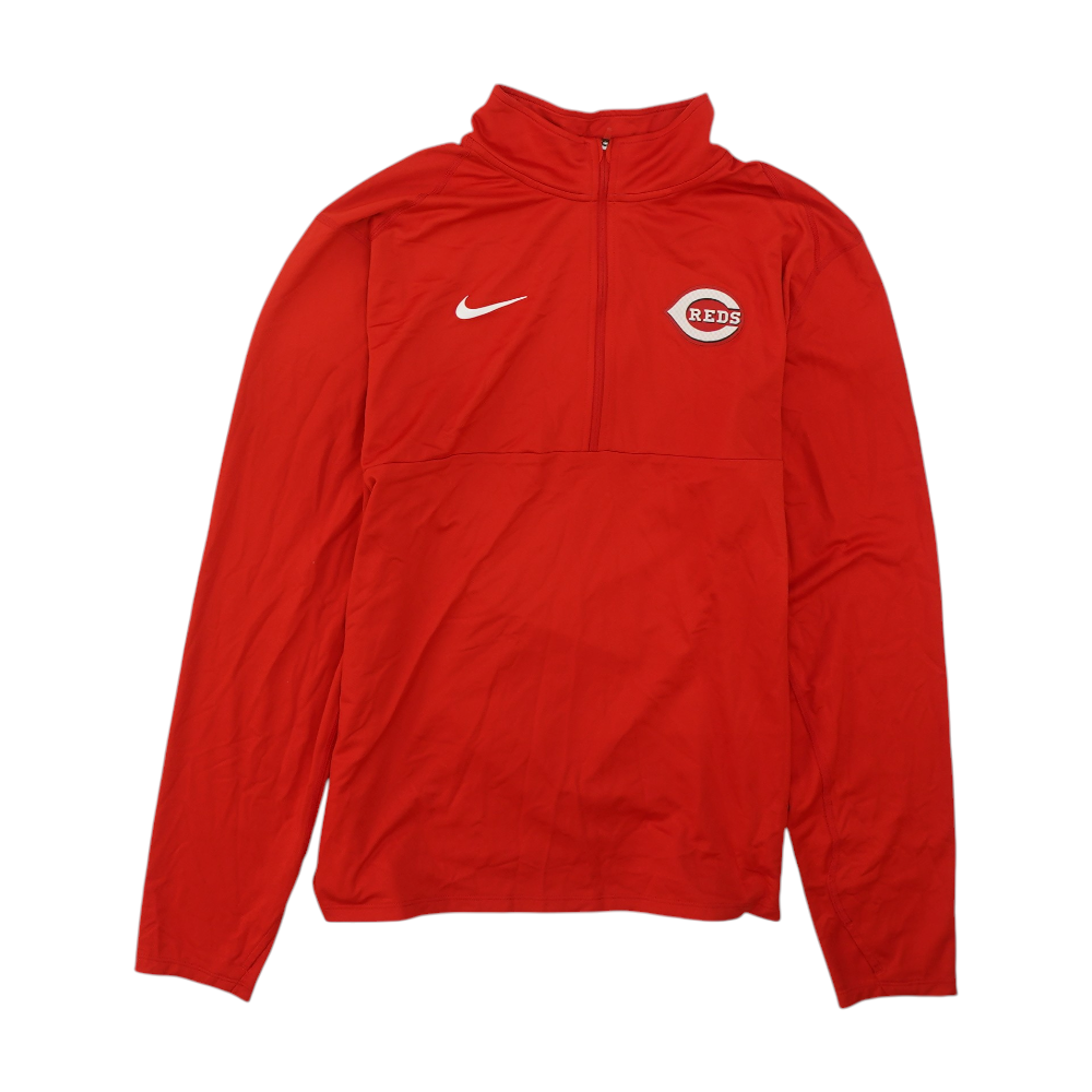 Nike Red Cincinnati Reds Solid 1/4 Zip Pullover – Image 1