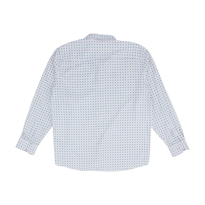 White Polka Dot Long Sleeve Button Down
