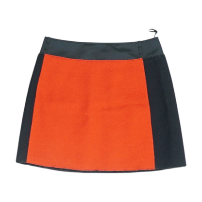 Vintage Red Color Block Mini Skirt