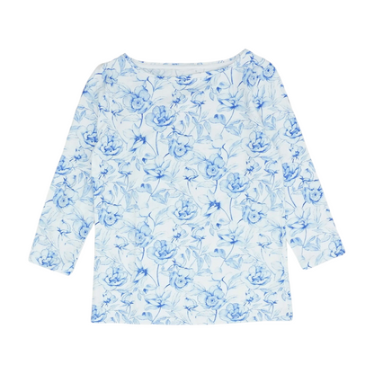 White Petite Floral Blouse