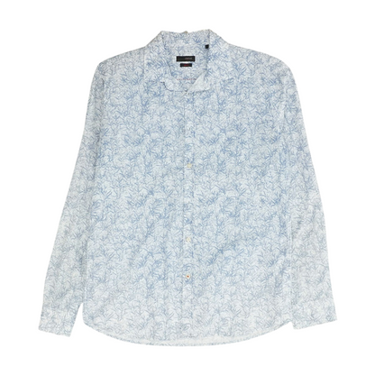 Blue Print Long Sleeve Button Down