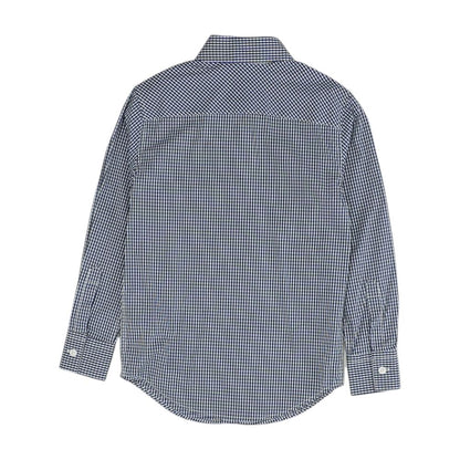 Navy Check Long Sleeve Button Down