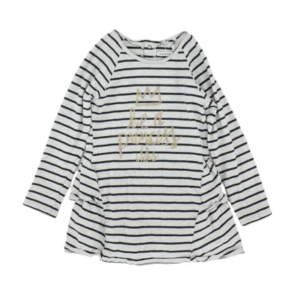 Gray Striped Crewneck T Shirt