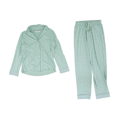 Green Floral Pajama Set