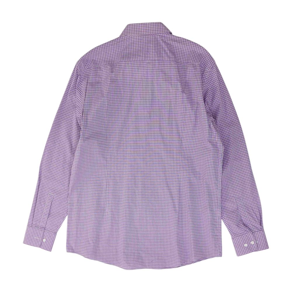 Purple Plaid Long Sleeve Button Down