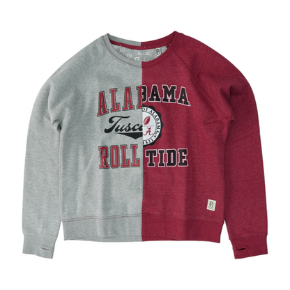Gray Alabama Crimson Tide Color Block Sweatshirt Pullover