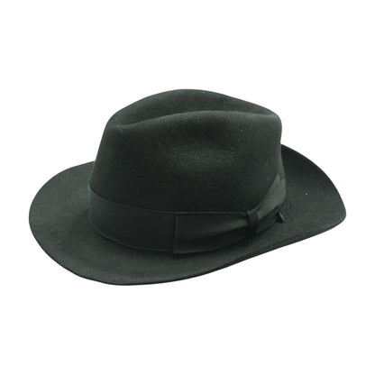 Black Suede Fedora Hat