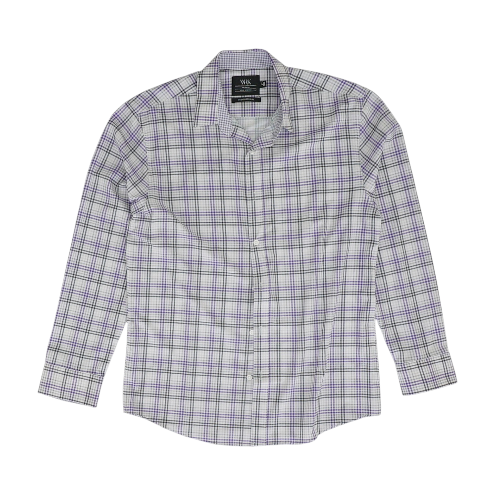 Purple Plaid Long Sleeve Button Down