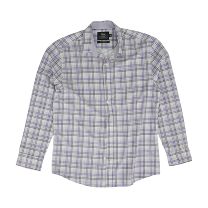 Purple Plaid Long Sleeve Button Down