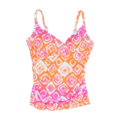 Pink Geometric Swim Top