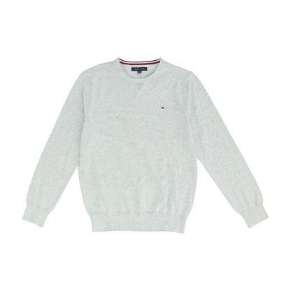 Gray Solid Pullover Sweater