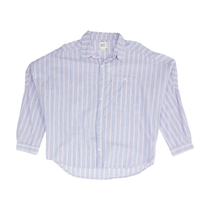 Purple Striped Long Sleeve Button Down