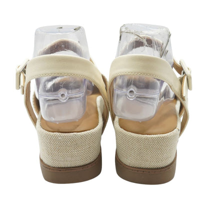 Beige Wedged Sandals