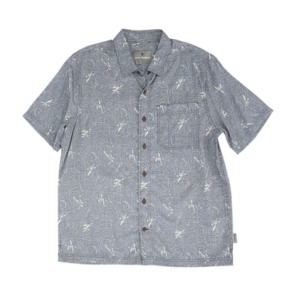 Blue Print Short Sleeve Button Down