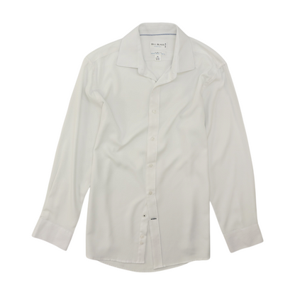 White Solid Long Sleeve Button Down