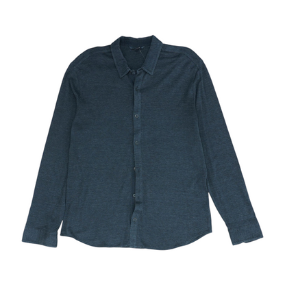 Gray Solid Long Sleeve Button Down