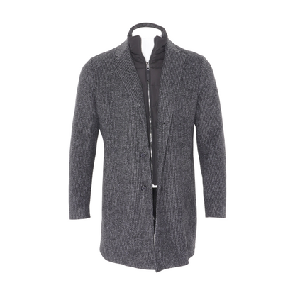 Black H-Hyde-Bib Tweed Coat