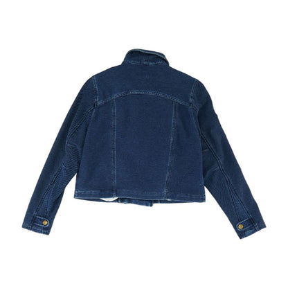 Blue Solid Denim Jacket