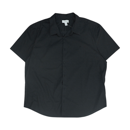 Black Abstract Short Sleeve Button Down