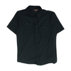 Navy Solid Short Sleeve Button Down